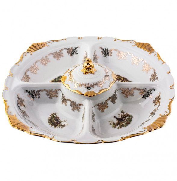 Менажница 5-ти секционная  Royal Czech Porcelain &quot;Аляска /Охота белая&quot; / 203965