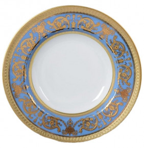 Набор тарелок 23 см 6 шт глубокие  Falkenporzellan "Констанц /Императорское золото /на голубом" / 105092