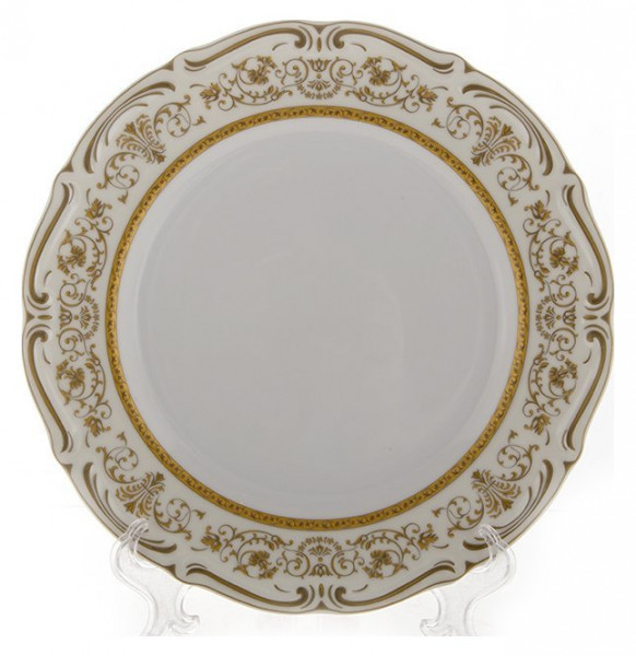 Набор тарелок 24 см 6 шт  Bavarian Porcelain &quot;Мария-Тереза / Белая /Элегантность&quot; / 104873