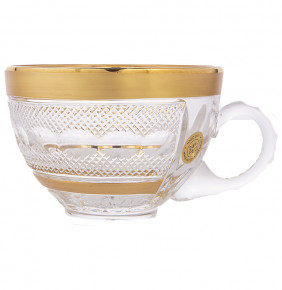 Набор чайных чашек 270 мл 6 шт  UNION GLASS "Мозер /Хрусталь матовое золото" / 222185