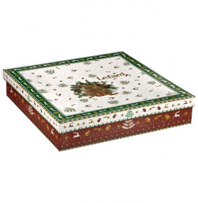 Салатник 33 х 33 х 5 см квадратный зелёный  LEFARD "Christmas Collection /Подарок" / 192374
