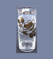 Ваза для цветов 30 см прозрачная  Egermann "Золотая роза" / 018875