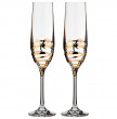 Бокалы для шампанского 190 мл 2 шт  Crystalex CZ s.r.o. &quot;Виола /Бант с кристаллом /золото&quot; / 170212