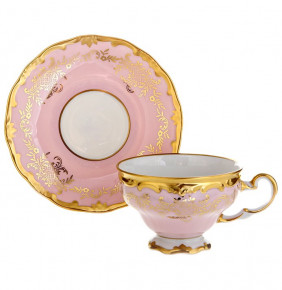 Набор чайных пар 210 мл 6 шт  Weimar Porzellan "Ювел /Ассорти /розовый" (подарочная упаковка) / 108277