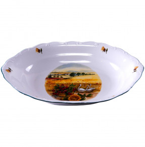 Блюдо овальное (глубокое) для хлеба н/н  Royal Czech Porcelain "Аляска /Гуси в поле" / 203687