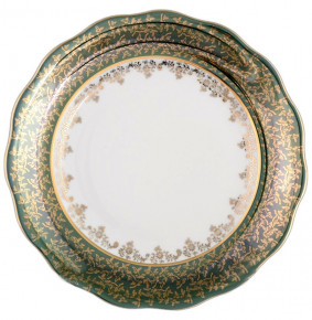 Набор тарелок 25 см 6 шт  Royal Czech Porcelain "Фредерика /Зелёная /Золотые листики" / 088747