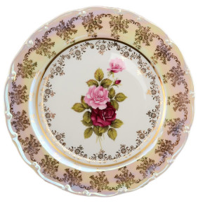 Набор тарелок 25 см 6 шт  Bohemia Porcelan Moritz Zdekauer 1810 s.r.o. "Офелия /Роза перламутр" / 027437