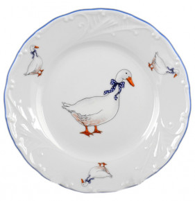 Набор тарелок 17 см 6 шт  Bohemia Porcelan Moritz Zdekauer 1810 s.r.o. "Лиана /Гуси" / 096650