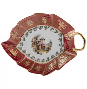 Салатник 28 х 20 см Лист  Royal Czech Porcelain "Офелия /Барокко красное" / 204644