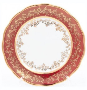 Набор тарелок 17 см 6 шт  Sterne porcelan "Фредерика /Золотые листья на красном" / 146162