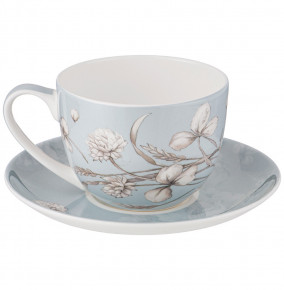 Чайная пара 330 мл 1 шт голубая  LEFARD "White flower" / 236297