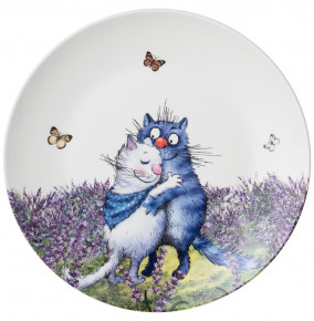 Тарелка 20,5 см 1 шт  LEFARD "Синие коты /Лаванда" / 250814