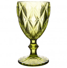 Бокалы для белого вина 260 мл 6 шт  Royal Classics "Крупный ромб /Зелёные" / 285954
