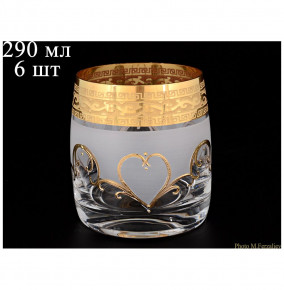 Стаканы для виски 290 мл 6 шт  Bohemia "Идеал /Антик золото" R-G / 061616