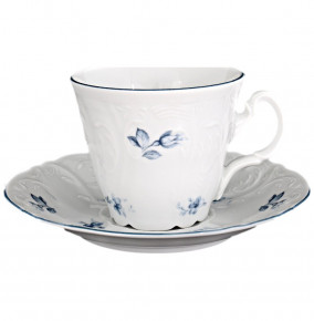 Набор чайных пар 230 мл 6 шт высокие  Thun "Бернадотт /Синий цветок" / 027025