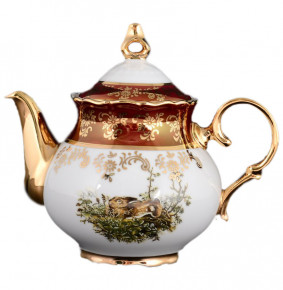 Заварочный чайник 500 мл  Bohemia Porcelan Moritz Zdekauer 1810 s.r.o. "Магнолия /Охота красная" / 087287