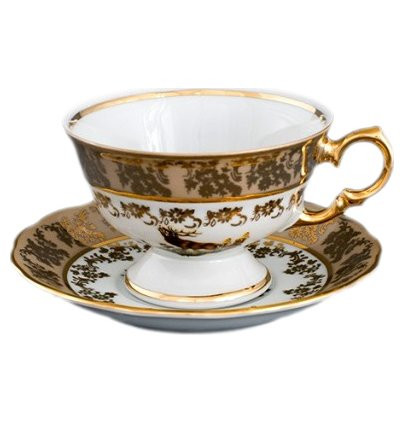 Набор кофейных пар 6 шт  Royal Czech Porcelain &quot;Аляска /Охота бежевая&quot; / 204031