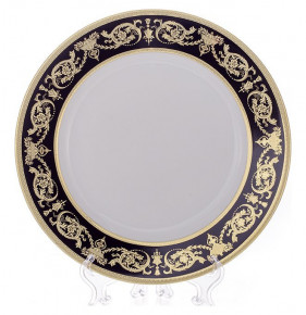 Набор тарелок 21 см 6 шт  Bavarian Porcelain "Александрия /Золотой узор на чёрном" / 113491