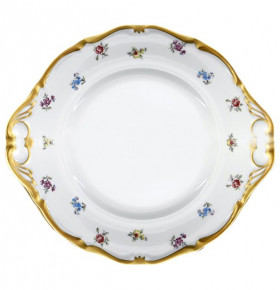 Тарелка для торта 27 см  Chodov "Корона /Мелкие цветы /Матовое золото" / 148377