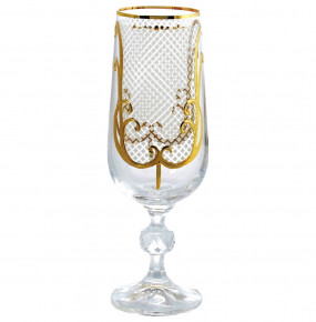 Бокалы для шампанского 180 мл 6 шт  Bohemia "Клаудия /Каро /золото" AS Crystal / 148285
