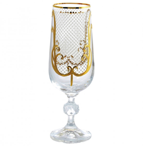 Бокалы для шампанского 180 мл 6 шт  Bohemia &quot;Клаудия /Каро /золото&quot; AS Crystal / 148285