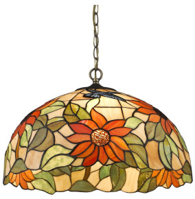 Светильник потолочный 3 рожковый  Velante "Tiffany" Цветы и птицы / 304767