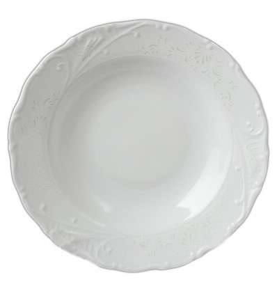 Набор тарелок 23 см 6 шт глубокие  Bohemia Porcelan Moritz Zdekauer 1810 s.r.o. &quot;Лиана /Платиновый узор&quot; / 051024