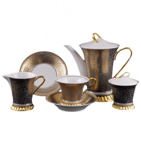 Чайный сервиз на 6 персон 15 предметов  Leander &quot;Светлана /Золотые цветы&quot; / 158547