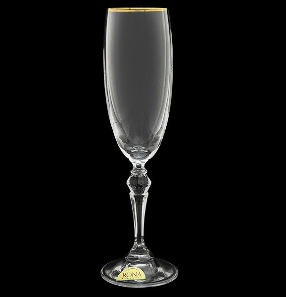 Бокалы для шампанского 170 мл 6 шт  Rona &quot;Ларго /Золотая отводка&quot; / 018499