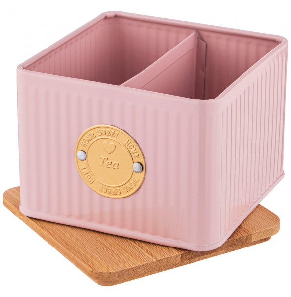 Банка для чайных пакетиков 11 х 11 х 7 см розовая 800 мл  Agness &quot;Majesty&quot; / 252382