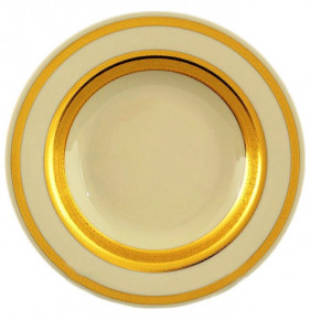 Набор тарелок 22 см 6 шт глубокие  Falkenporzellan "Констанц /Двойная золотая лента /9321" крем. / 056160