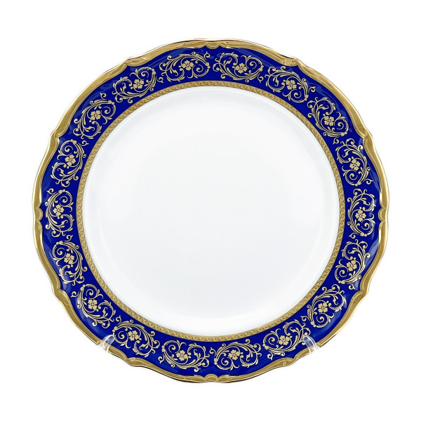 Набор тарелок 25 см 6 шт  Bavarian Porcelain &quot;Мария-Тереза /Цветочная роспись /Кобальт&quot;   / 272652