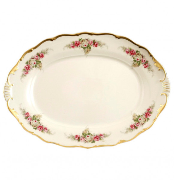 Блюдо 36 см овальное  Bohemia Porcelan Moritz Zdekauer 1810 s.r.o. &quot;Анжелика /Розовая нежность /СК&quot; / 080359
