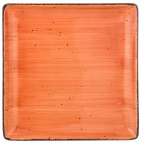 Тарелка 25 см квадратная  Bronco "Nature /Оранжевый" (2шт.) / 210420