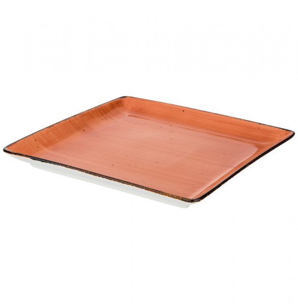 Тарелка 25 см квадратная  Bronco &quot;Nature /Оранжевый&quot; (2шт.) / 210420
