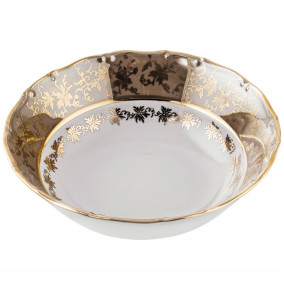 Салатник 16 см  Royal Czech Porcelain "Мария-Тереза /Бежевая /Золотые листики" / 203421