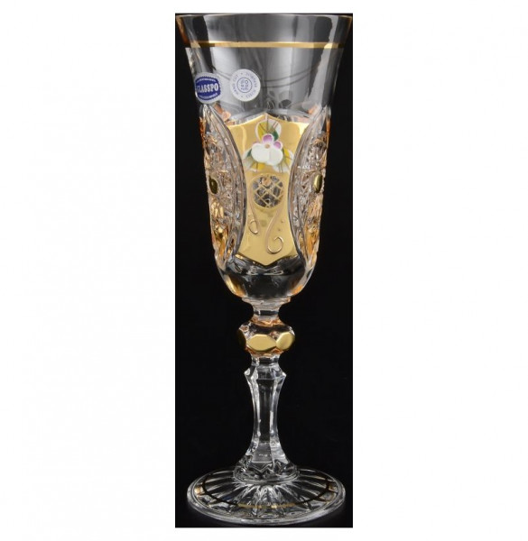 Бокалы для шампанского 150 мл 6 шт  Glasspo &quot;Хрусталь с золотом&quot; / 013678