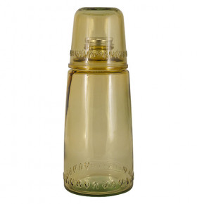 Бутылка для воды 1 л со стаканом на 220 мл коричневая  SAN MIGUEL "Natural  Water" / 292082