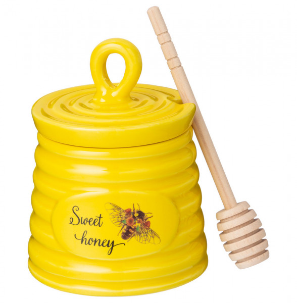 Банка для мёда 11 х 11 х 12 см жёлтая  LEFARD &quot;Sweet honey&quot; / 272184