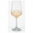 Набор для вина 3 предмета (декантер 1,5 л + 2 бокала по 450 мл)  Crystalex CZ s.r.o. &quot;Сандра /Жёлтые и золотые полосы&quot; / 132121