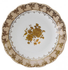 Блюдо 30 см круглое  Royal Czech Porcelain "Аляска /Золотая роза /Бежевая" / 203915