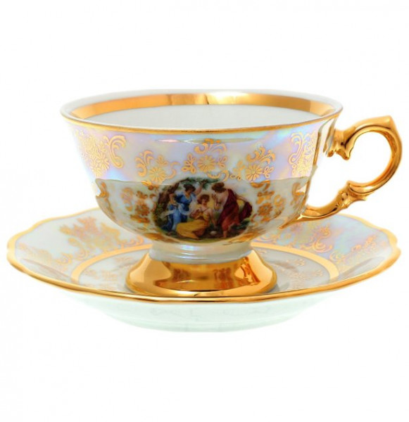 Набор чайных пар 220 мл 6 шт  Sterne porcelan &quot;Фредерика /Мадонна перламутр&quot; / 139145