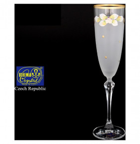 Бокал для шампанского 200 мл 1 шт матово-белый  Crystalex CZ s.r.o. "Элизабет /Лепка" / 118018