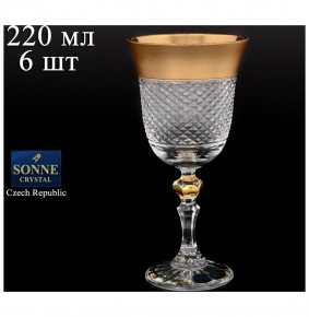Бокалы для красного вина 220 мл 6 шт  Sonne Crystal "Лаура /Хрусталь с золотом" / 067817