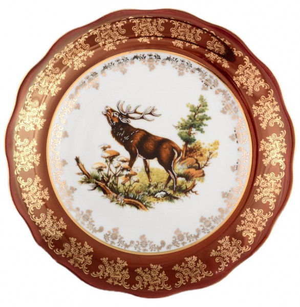 Набор тарелок 25 см 6 шт  Royal Czech Porcelain &quot;Фредерика /Охота красная&quot; / 088756