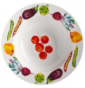 Набор тарелок 5 предметов (тарелка 27 см + 4 тарелки 22 см)  Casa Domani "Весенние овощи" (подарочная упаковка) / 291458