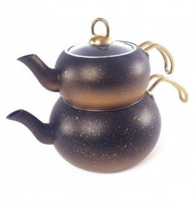 Набор чайников 2 предмета (1 л; 2 л) антипригарное покрытие чёрная медь  O.M.S. Collection "TEAPOT SETS" / 284129