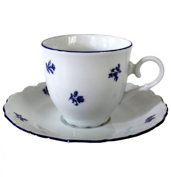 Набор чайных пар 155 мл 6 шт высокие  Thun &quot;Офелия /Мелкие синие цветы&quot; / 245784