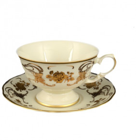 Набор чайных пар 250 мл 6 шт  Royal Czech Porcelain "Фредерика /Золотая роза" / 098348