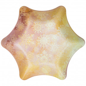 Салатник 25 х 25 х 2,8 см Звезда жёлтый  LEFARD "Новогодний калейдоскоп /Снежинки" / 268475